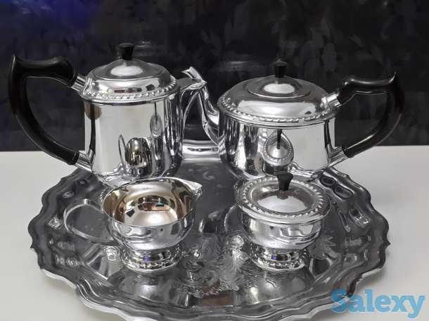Мельхиоровый чайно-кофейный сервиз СССР., фотография 1
