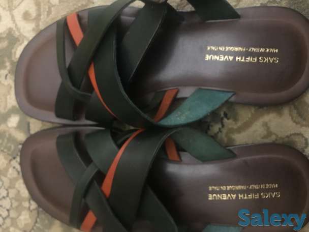 Мужские кожаные шлепанцы 42 размер, фотография 1