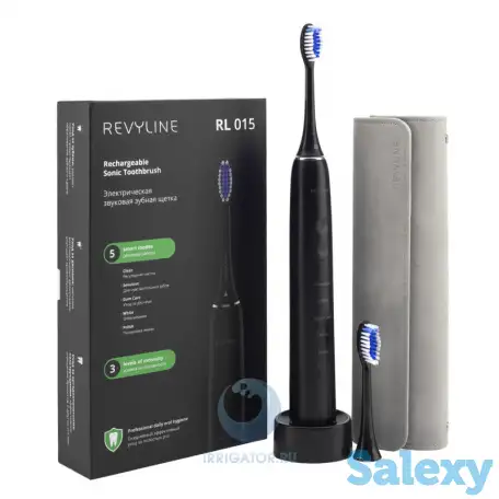 Черная зубная щетка Revyline RL 015 в стильном корпусе, фотография 1