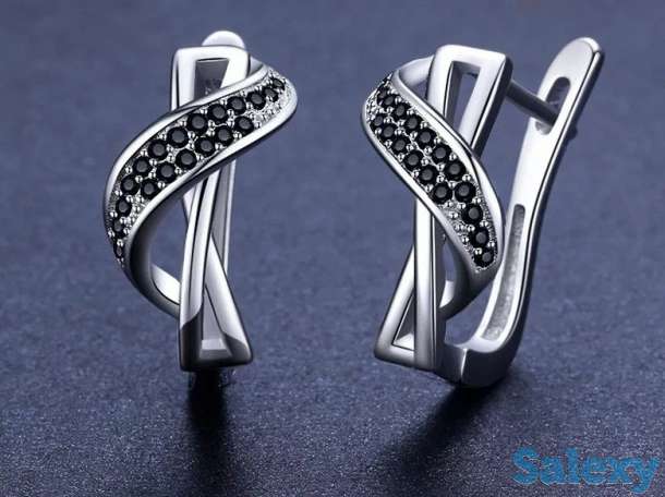 Красивые серьги из серебра 925 пробы, фотография 2