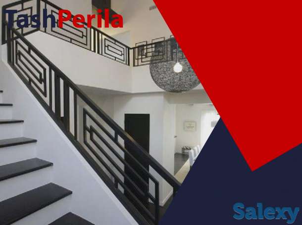 Современные классические кованые железные перила, металлическ, фотография 1