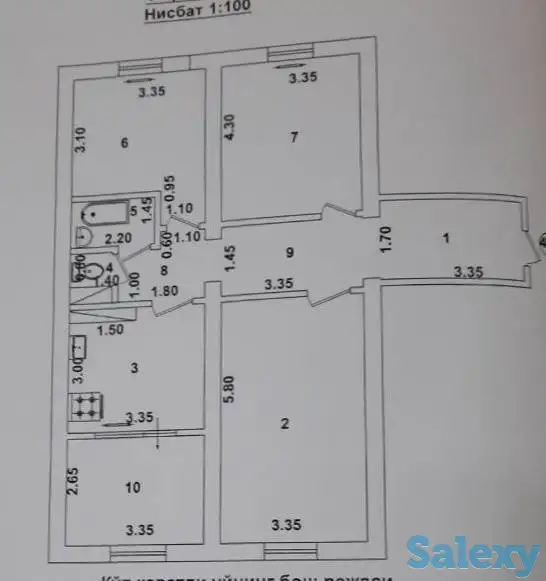 Паркентский,Корзинка,3-комнатная,1/9,85 м²,улучшенная,парковка, фотография 10