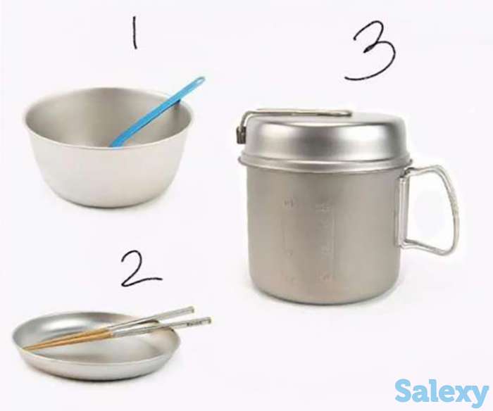 Snow Peak (Япония): Набор посуды Trek Titanium для туризма, фотография 1