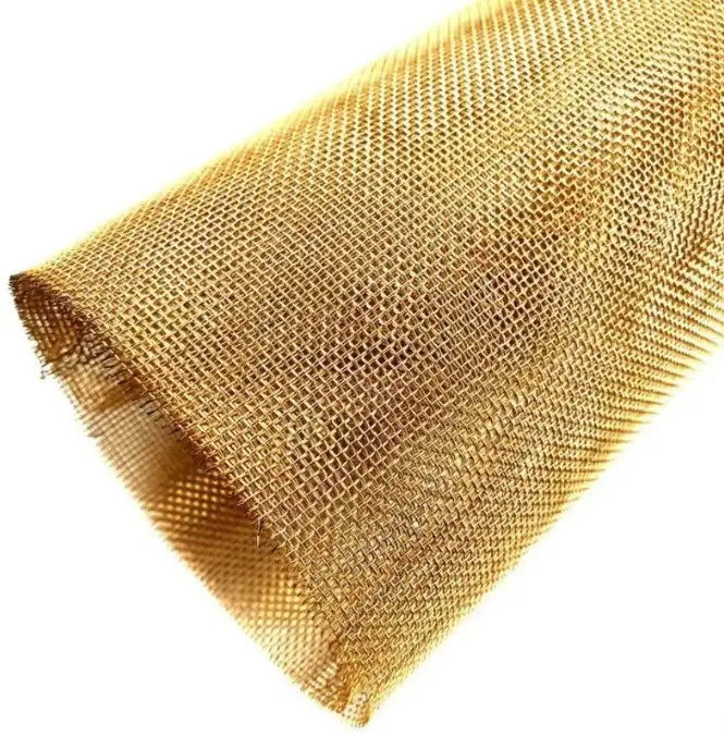 Сетка латунная D: 0,01-1,6 мм, Раскр.: 0.2х0.3; 1.5хL; 1х1; 1хL...м, Яч.: 0,8...мм, фотография 1