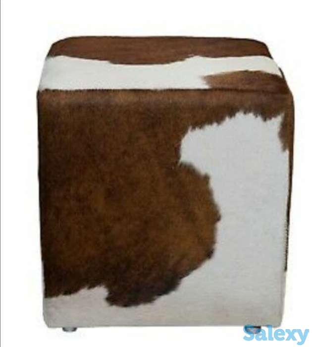 шкура ковер из коровы  кожаные пуфики, фотография 20