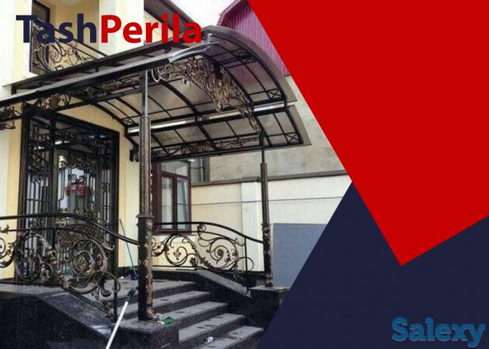 Современные классические кованые железные перила, металлическ, фотография 6