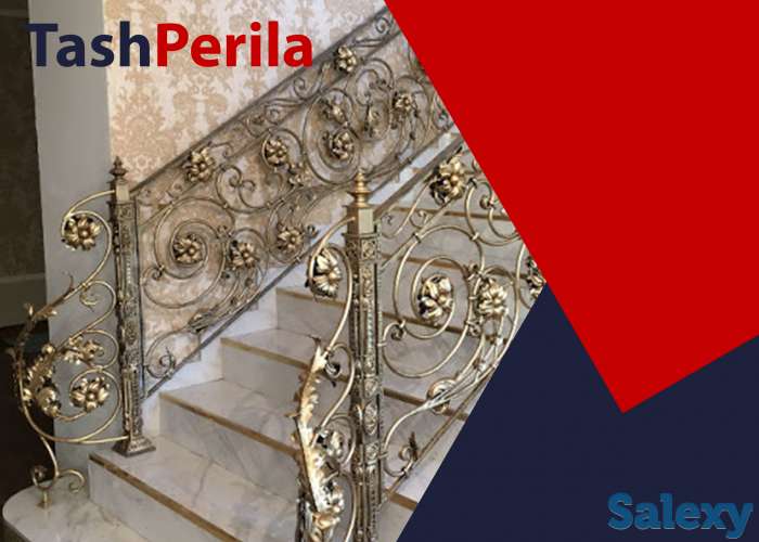 Современные классические кованые железные перила, металлическ, фотография 2