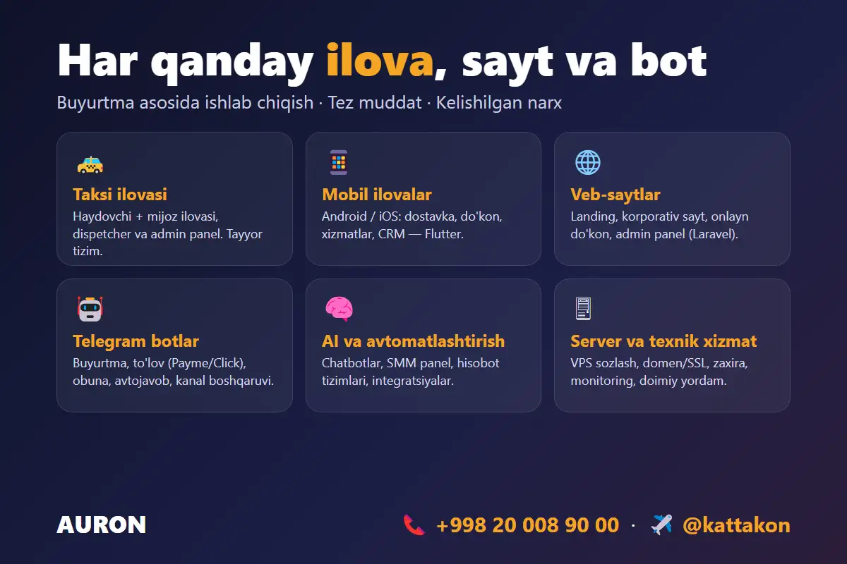 Taksi ilovasi, mobil ilovalar, saytlar va Telegram botlar yaratamiz, фотография 3