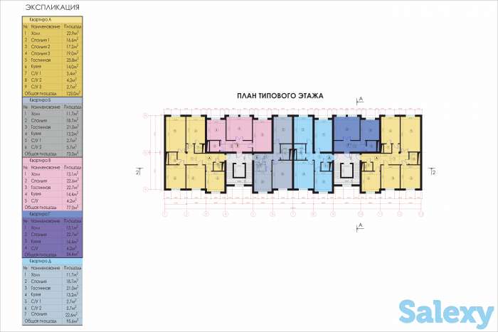 - ЖК Жийдазор - Чиланзар Ц-Квартал 3 комнаты этаж 5/8 кирпич 95,6 кв.м, фотография 4