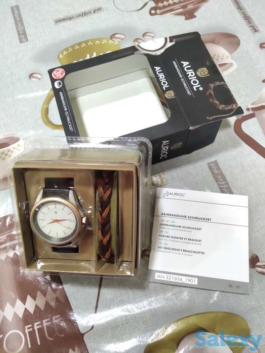 Немецкий бренд Ауриол мужские кварцевые часы ударопрочные водонепроницаемые, фотография 3