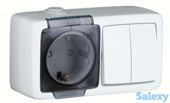 Ультратонкие розетки и выключатели открытой установки степень защиты IP44 от HEGEL, фотография 8