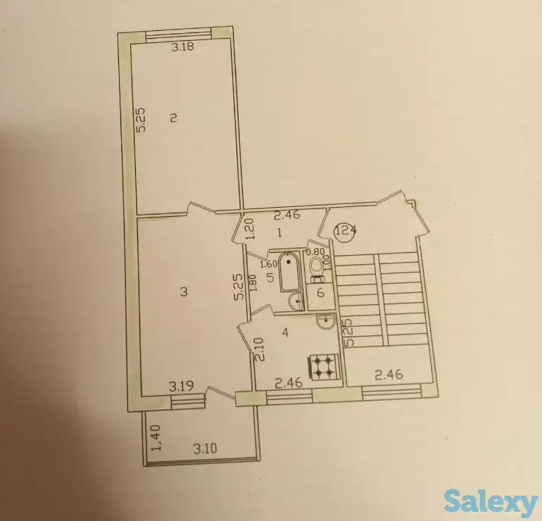 Чиланзар-19; Макаронка; 2(3)-комнатная,2/4,50 м²,зеркалка, ремонт, фотография 7