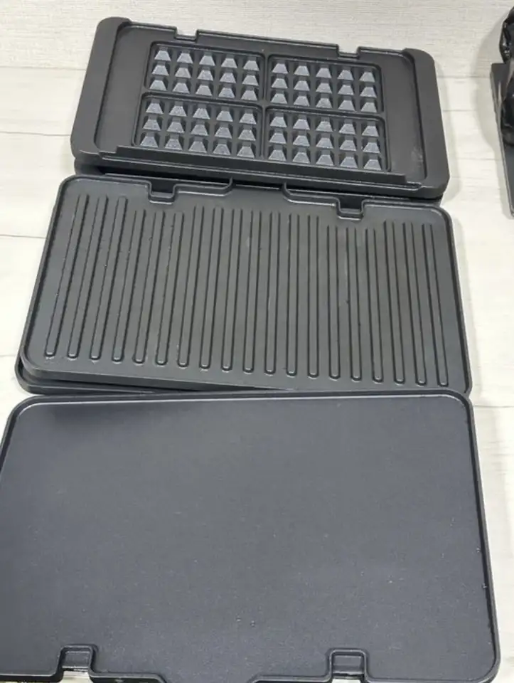 Мульти гриль 9  2000 ВТ 2 пластины гриль 2  плоские пластины 2 пластины для вафель  БУ Цена окончательная, фотография 1