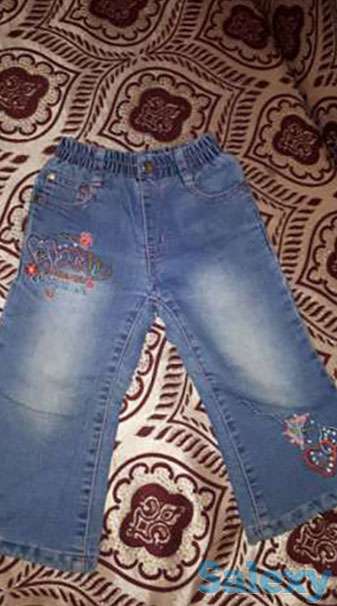 Джинсы утеплённые на девочку 3-4годика, фотография 1