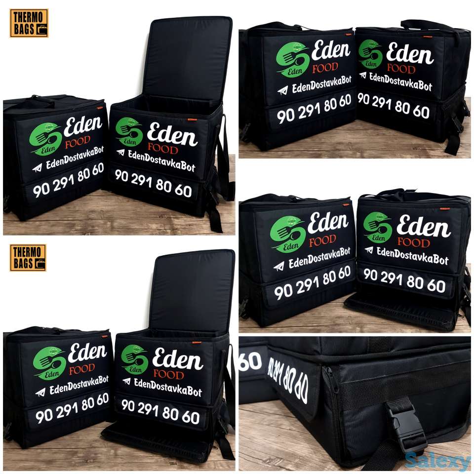 2х ярусные термосумки для доставки пиццы и фаст-фуда, фотография 2
