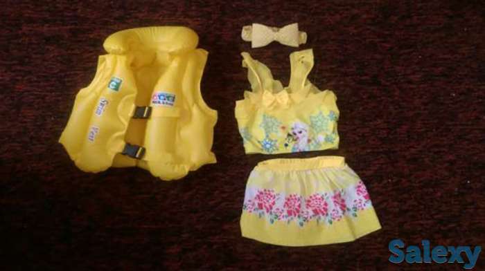 Купальник на 7-8 лет,в наборе с жилетом и повязкой, фотография 1