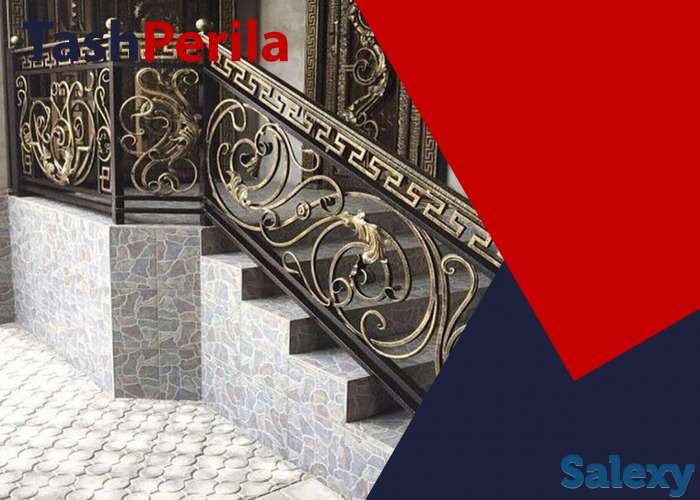 Перила из чёрного металла в ташкенте на заказ, фотография 11