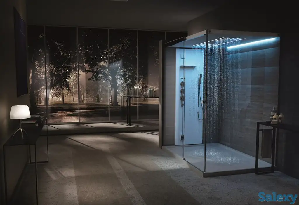 Душевые кабины из толстого прочного каленного стекла. Современные душевқе кабины и перегородки для ванной. Тел, фотография 4