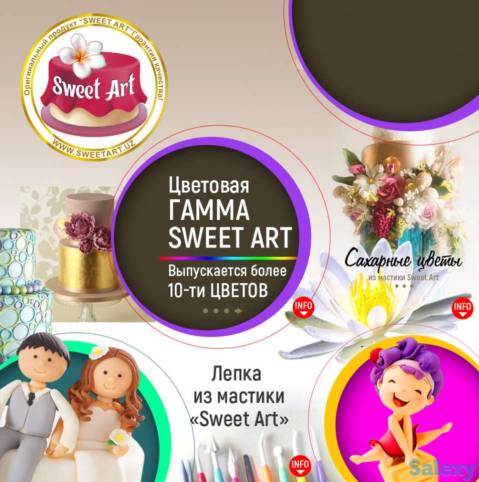 Сахарная паста для кондитеров. Мастика Sweet Art, фотография 2