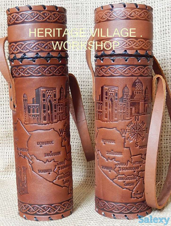 Кожаный тубус ручной работы., фотография 1