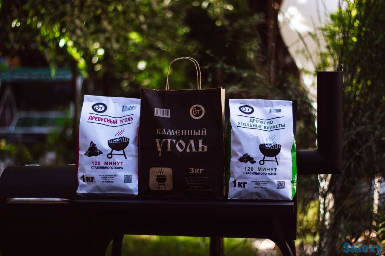 BLACK TREASURE древесно угольный брикеты   1 кг, фотография 2