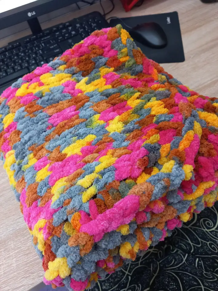 Плед из гипоалергенной плюшевой пряжи, фотография 1