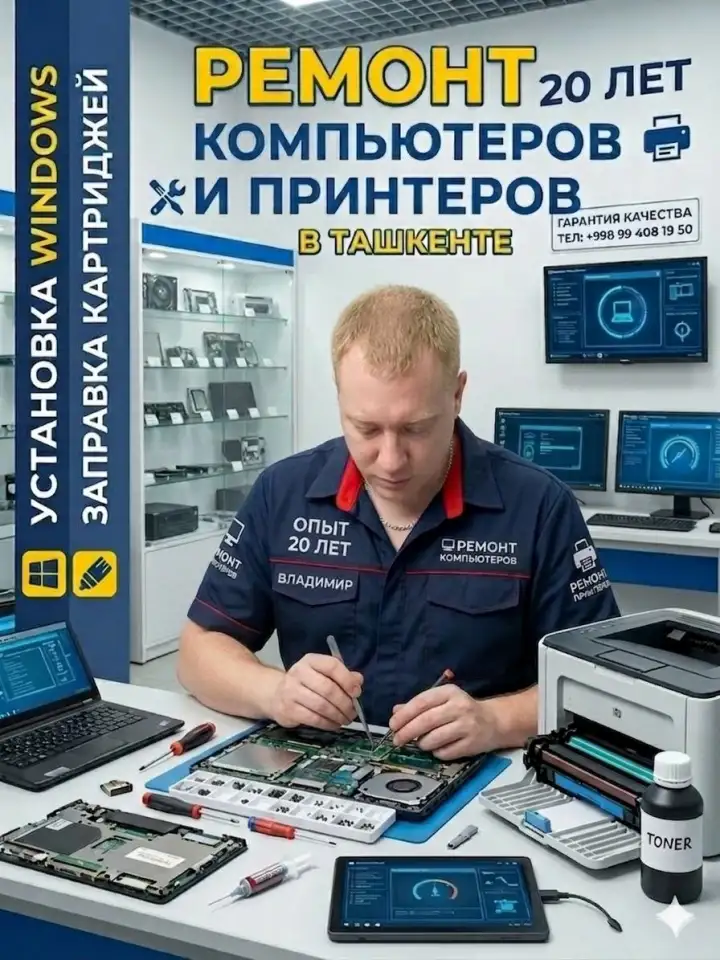 Ремонт компьютеров и принтеров  Заправка картриджей  Опыт 20 лет, фотография 1