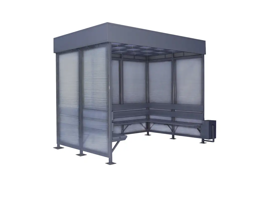 Павильоны для курения уличный, L 2000.-6000 мм, B 1650.-4000 мм, H 2300.-2650 мм, Материал: поликарбонат..., фотография 1