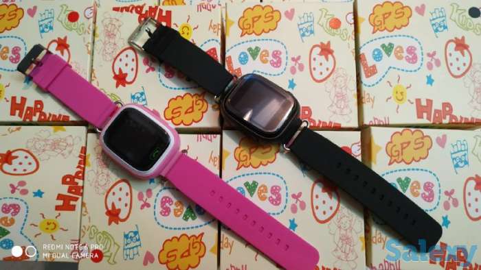 Детские часы GPS. Smart Baby Watch Q90. Оригинал. (Чёрный и розовый), фотография 1