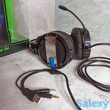 Игровые наушники с микрофоном для ПК, доставка есть, фотография 1