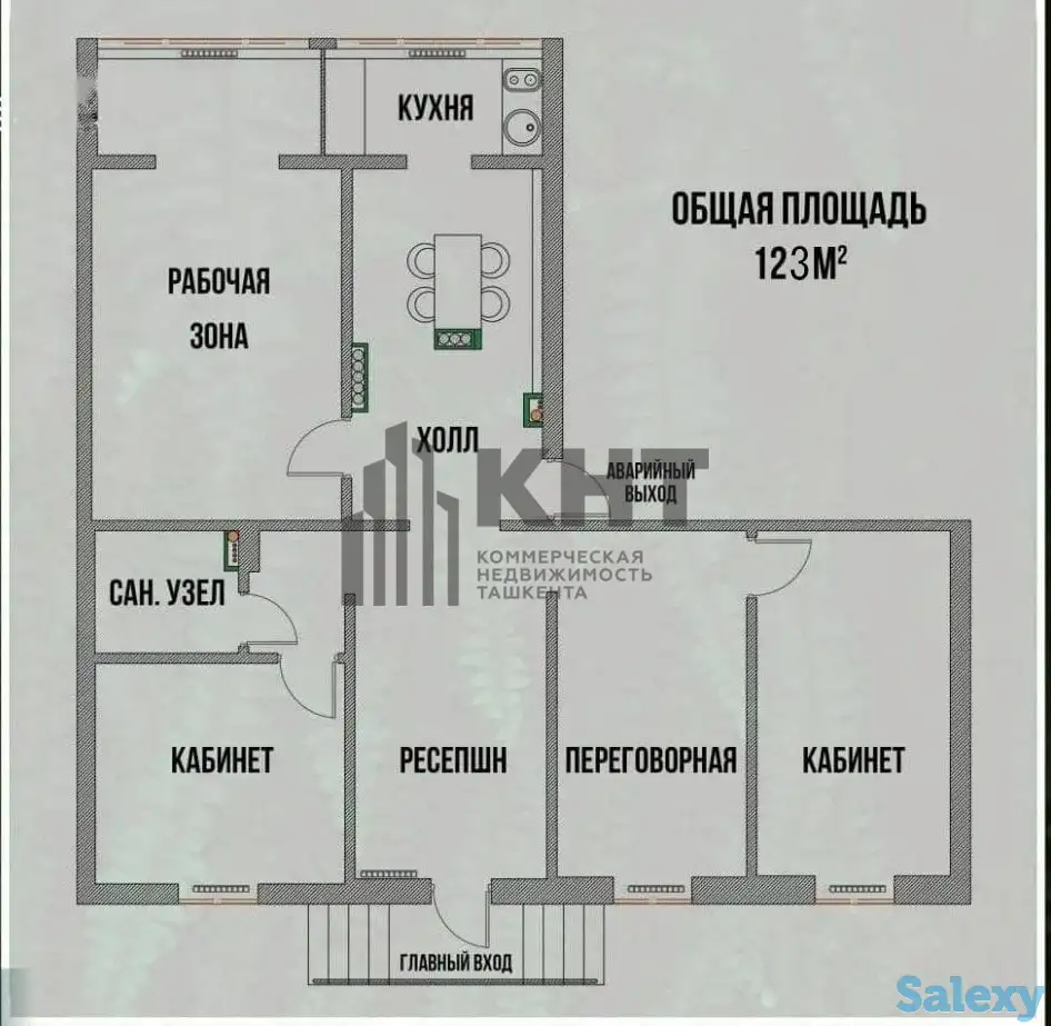 Аренда офиса. 123м2. м.Ойбек., фотография 11