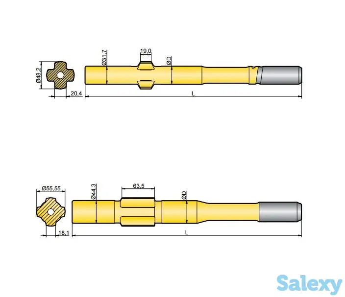 Хвостовик аналог Sandvik/Tamrock L 400, L 500, L 600, L 750, фотография 1