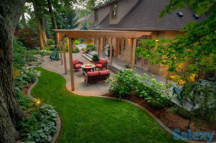 Дизайн экстерьера ландшафтный дизайн, беседки из массива летние кухни, фотография 7