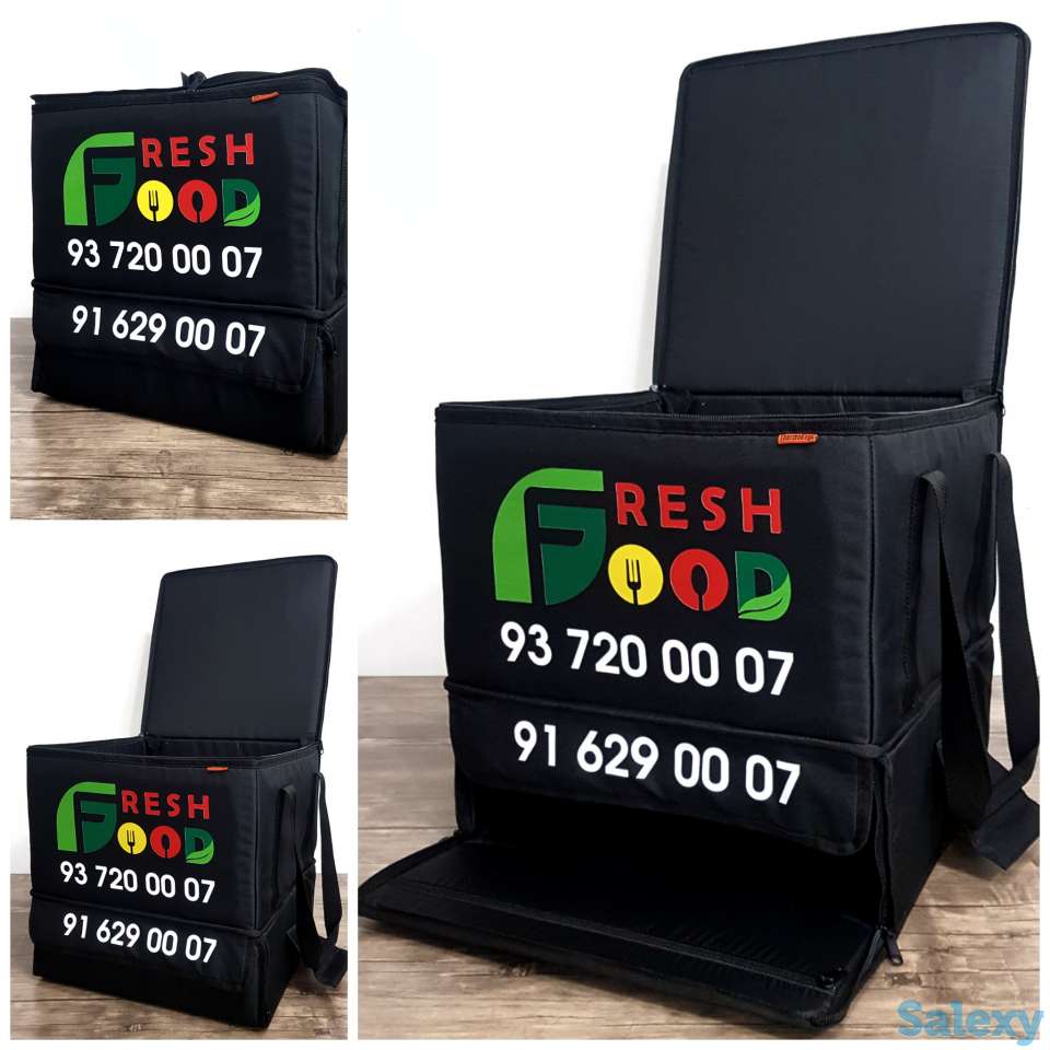 2х ярусные термосумки для доставки пиццы и фаст-фуда, фотография 3