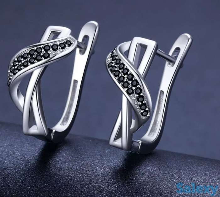 Красивые серьги из серебра 925 пробы, фотография 3