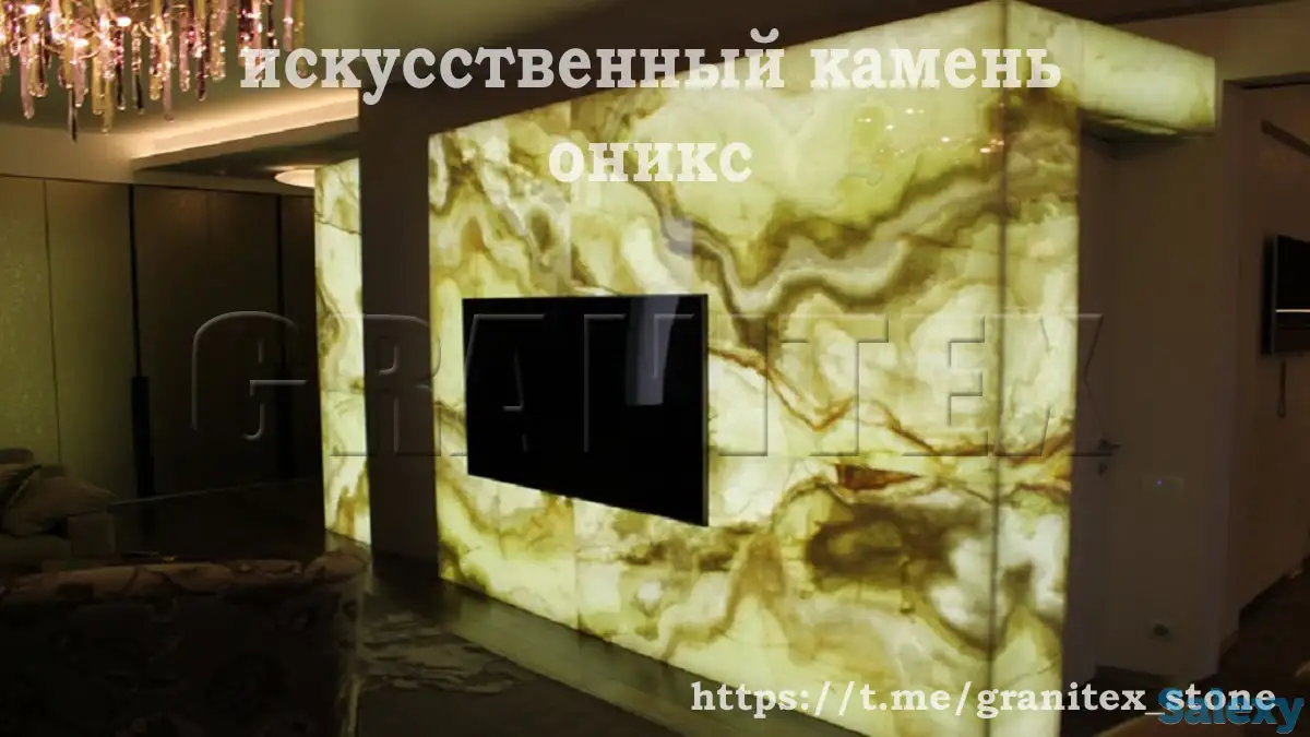 Наполнитель для искусственного светорассеивающего мрамора оникс, фотография 5