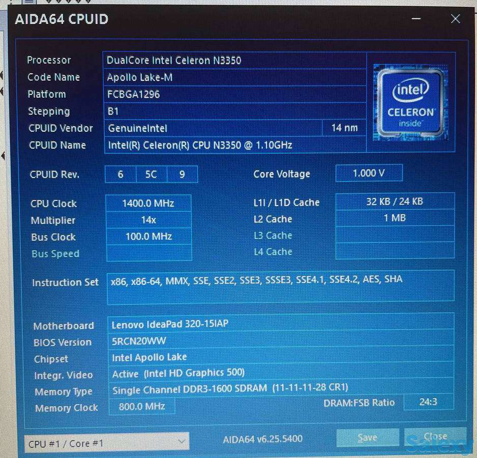 Ноутбук Lenovo Intel Celeron N3350 / RAM 2GB / HDD 512 GB, фотография 4