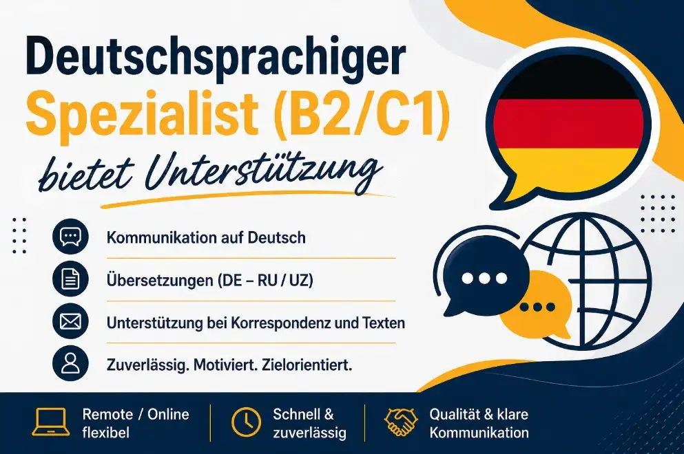 Deutschsprachiger Spezialist (B2/C1) bietet Untersttzung, фотография 1
