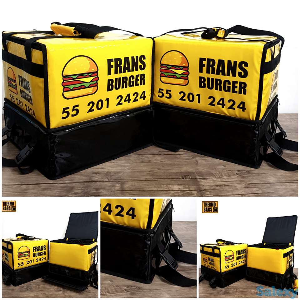 2х ярусные термосумки для доставки пиццы и фаст-фуда, фотография 1