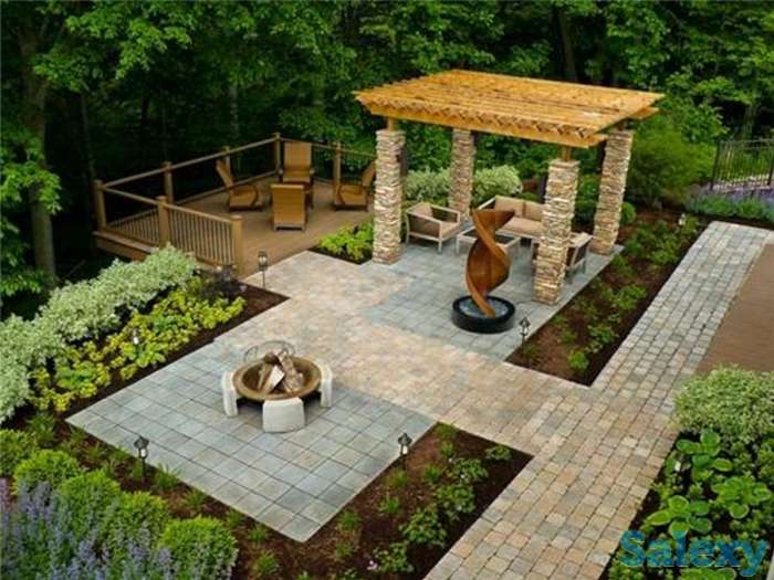 Дизайн экстерьера ландшафтный дизайн, беседки из массива летние кухни, фотография 1