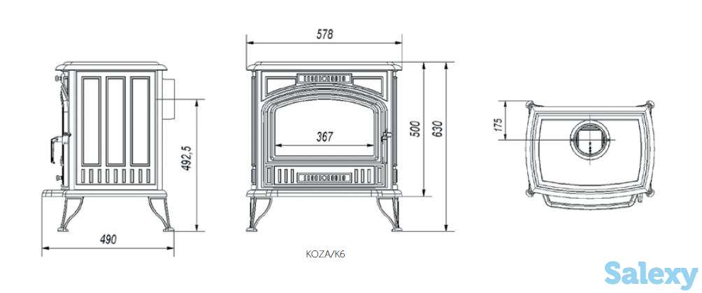 Дровяная печь koza k 6 kratki в Ташкенте, Узбекистане камин, топка, pech, kamin, ideasvet, фотография 7