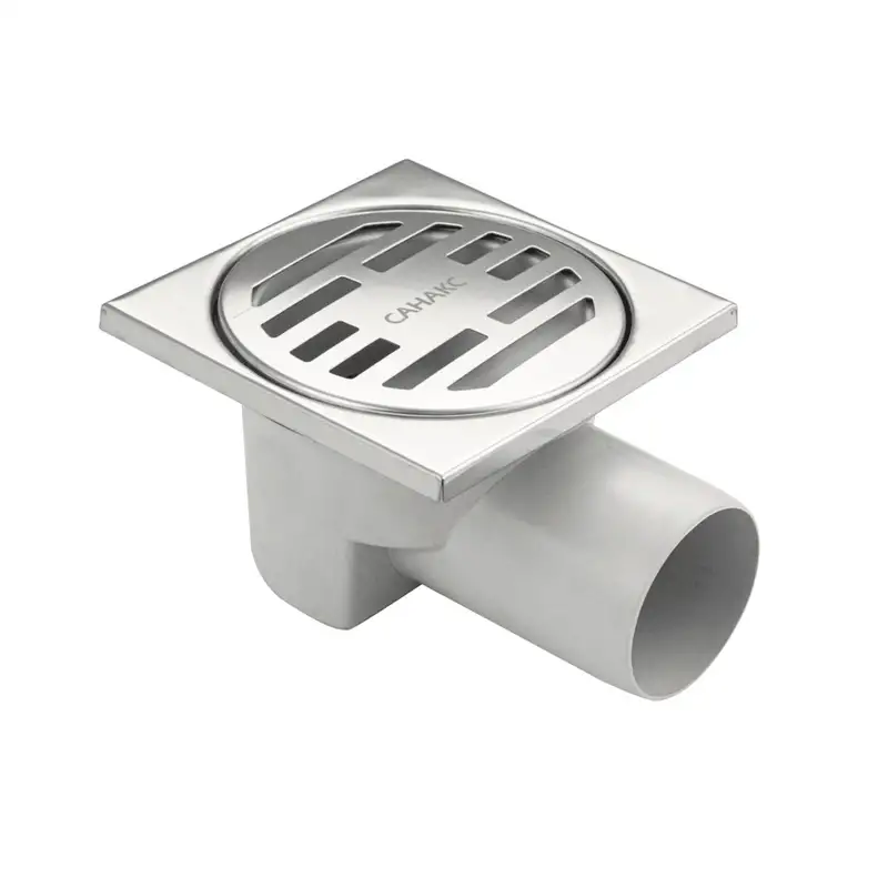 Трап пластиковый с гидрозатвором, D 40-110 мм, Размер решетки: 150х150; 120х120; 100х100... мм, фотография 1