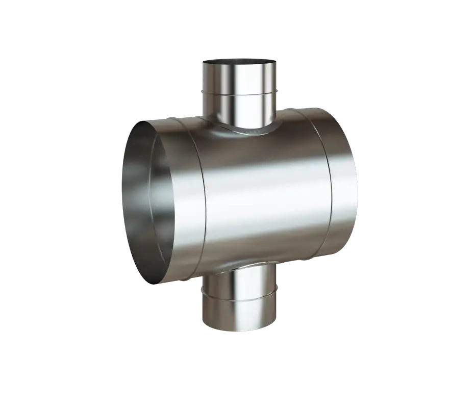 Крестовина воздуховода Размер: 250; 315; 200..., Толщина: 0,5; 1,5 мм, Материал: нержавеющая сталь; полипропилен, фотография 1