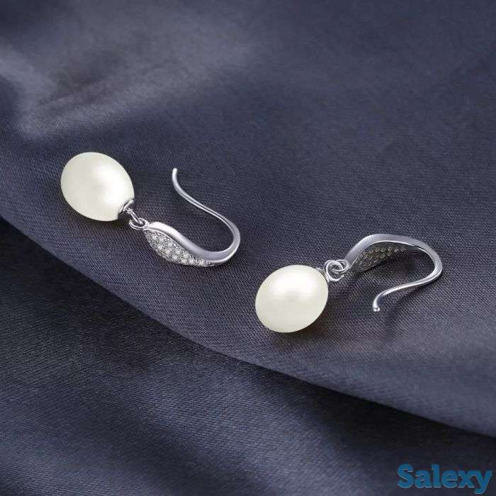 Серебряные серьги с натуральным жемчугом, фотография 2