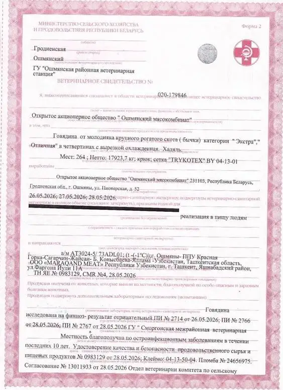 Говядина охлажденная из Белоруссии халяль с первых рук, фотография 1