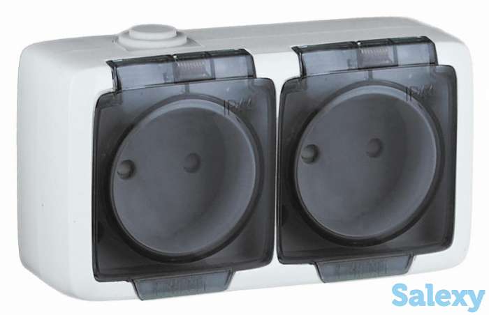 Ультратонкие розетки и выключатели открытой установки степень защиты IP44 от HEGEL, фотография 5