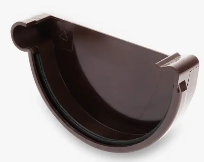 Заглушка желоба водосточная, B 75-200 мм, H 80-150 мм, Материал: ПВХ..., Покрытие: с полимерным покрытием..., фотография 1