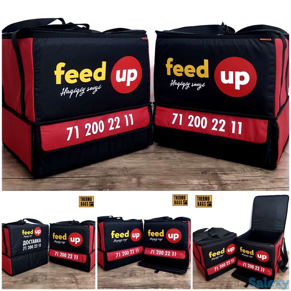 2х ярусные термосумки для доставки пиццы и фаст-фуда, фотография 4