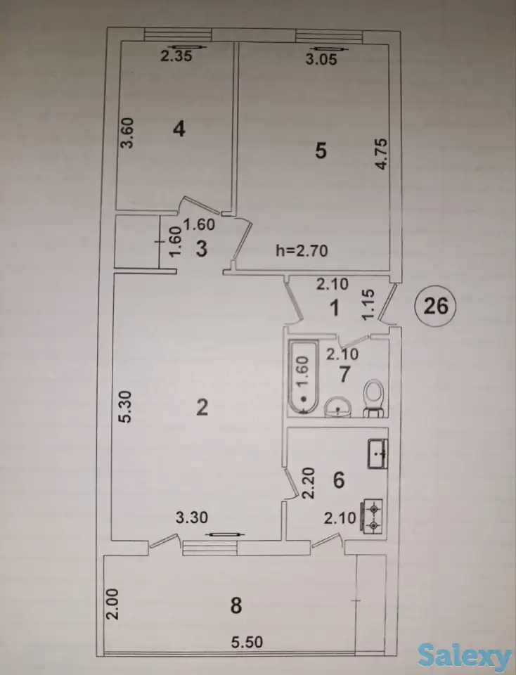 продаю свою 3х ,в кирпичном доме. Актепа Чиланзар, Актепе 38, фотография 1