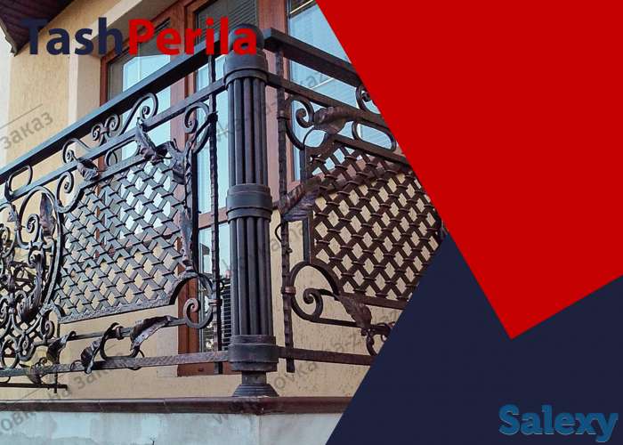 Современные классические кованые железные перила, металлическ, фотография 4